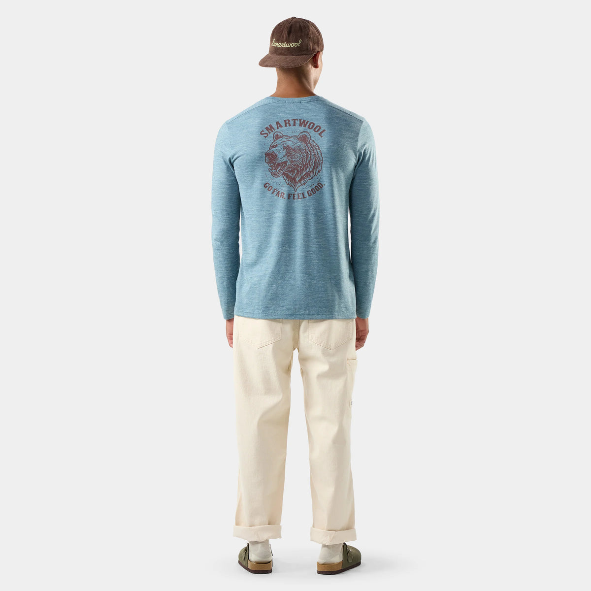 Men's Hemp Blend Go Far Bear Long Sleeve Graphic Tee