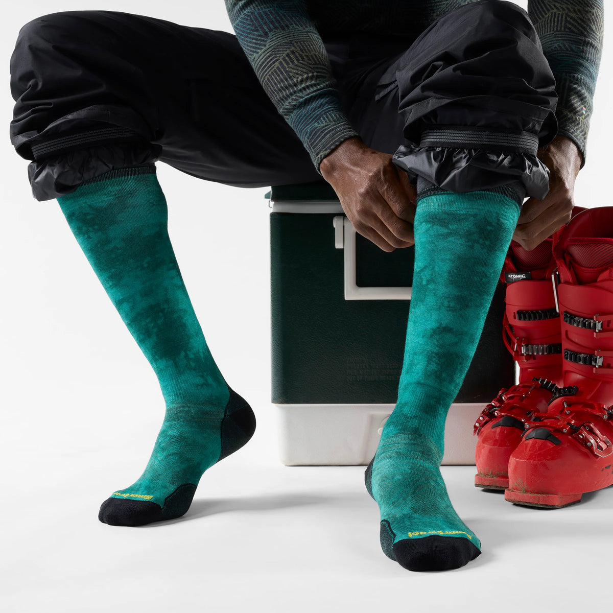 Ski Shale Print Over the Calf Socks