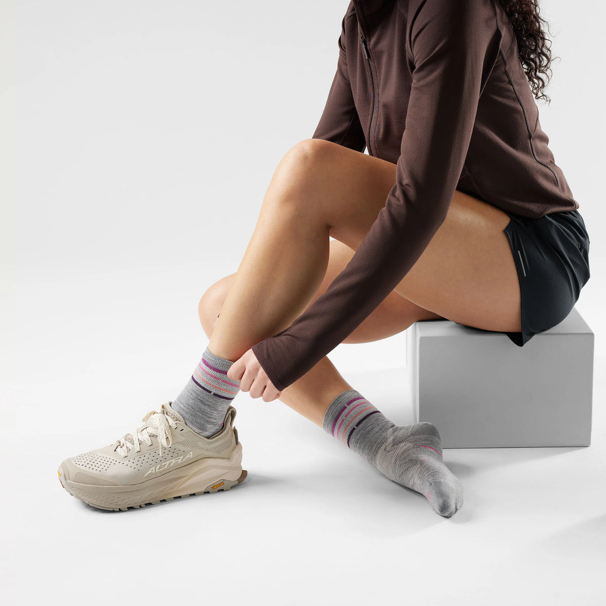 Women's Run Zero Cushion Mid Crew Socks