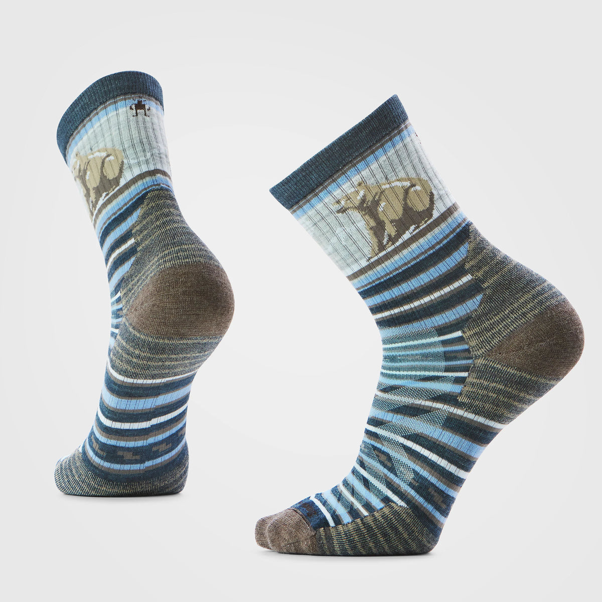 Hike Bear Stripe Mid Crew Socks