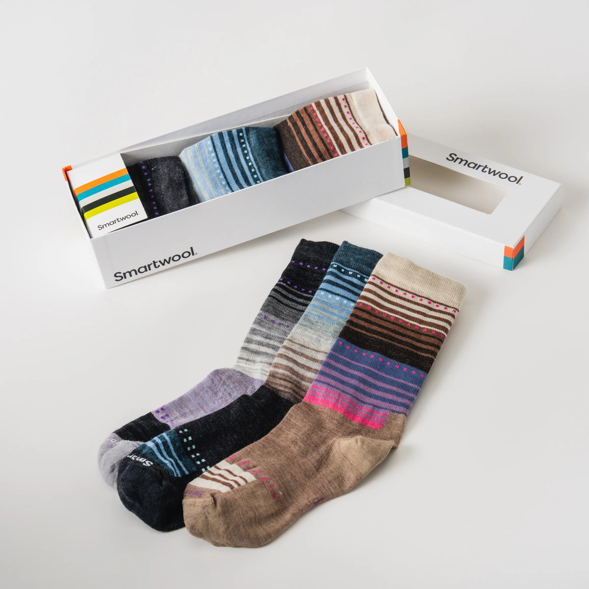 Women's Everyday Stitch Stripe Crew Socks Trio Gift Box